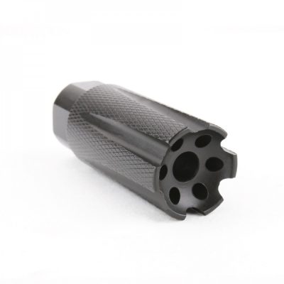AR-15 Low Concussion Muzzle Brake Compensator for 1/2"x28 Pitch TPI Knurled - 6 Ports (LONG)