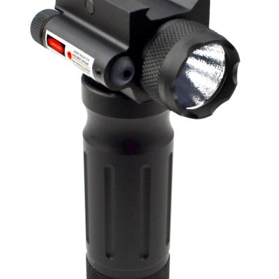Aluminum Fore Grip with Flashlight and Red Laser Sight