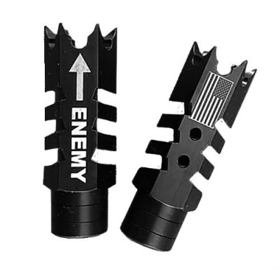.223/5.56/.22LR Shark Muzzle Brake 1/2x28 Pitch Engraved - ENEMY