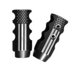 .223/5.56/.22LR Competition Muzzle Brake 1/2x28 Pitch Engraved - BIG U.S. FLAG