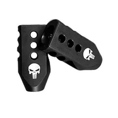 .223/5.56/.22LR Tanker Muzzle Brake 1/2x28 Engraved - PUNISHER SKULL
