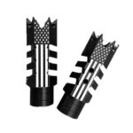 223/5.56/.22LR Engraved Shark Muzzle Brake 1/2x28 Pitch - BIG U.S. FLAG