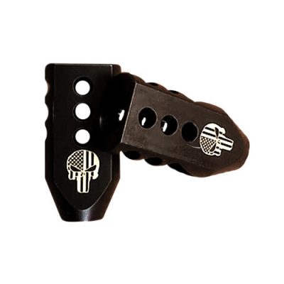 .223/5.56/.22LR Tanker Muzzle Brake 1/2x28 TPI Engraved - PUNISHER FLAG