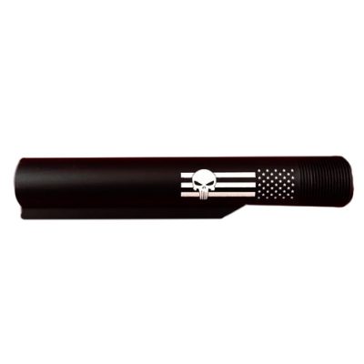 .223/5.56 Mil-Spec 6 Position Buffer Tube Engraved - Punisher Flag