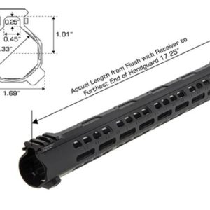 UTG PRO Forerunner 17" M-LOK Free Float Handguard, Black