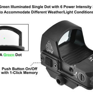 UTG® Reflex Micro Dot, Green 4 MOA Single Dot, Adaptive Base