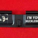 Mil-Spec ejection port cover with high-quality laser engraving on both sides.