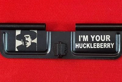 Mil-Spec ejection port cover with high-quality laser engraving on both sides.