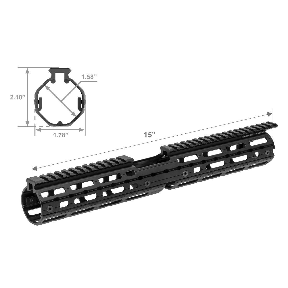 UTG PRO® AR-15 Super Slim M-LOK® 15" Drop-In Car. Length Rail - Image 3