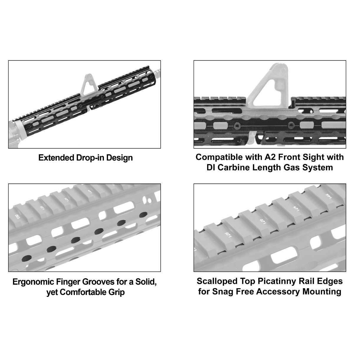 UTG PRO® AR-15 Super Slim M-LOK® 15" Drop-In Car. Length Rail - Image 5