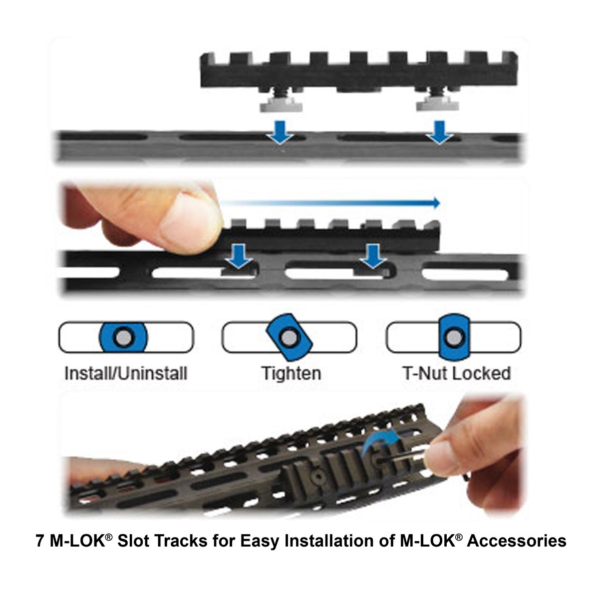 UTG PRO® AR-15 Super Slim M-LOK® 15" Drop-In Car. Length Rail - Image 7