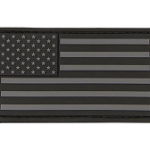 USA Flag Patch PVC Black