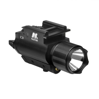 NcSTAR 200 Lumen FlashLight & Green Laser - QR Mount