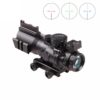 TPO Sniper Tactical Prismatic Glass Crosshair Reticle Scope w/ Fiber Optic Sight