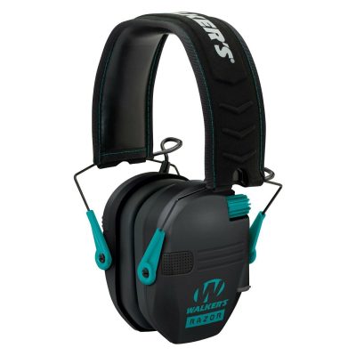 Walker's, Razor Slim, Electronic Earmuff, Black/Teal