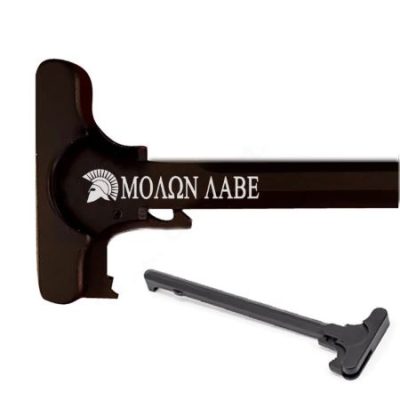 AR-15 Laser Engraved Charging Handle – SPARTAN HELMET MOLON LABE
