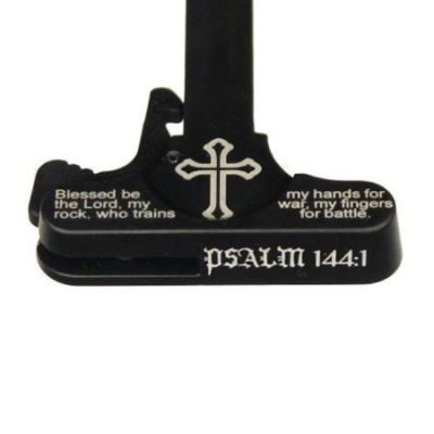 AR-15 Laser Engraved Charging Handle – PSALM 144:1