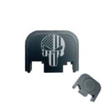 Glock Back Plate Laser Engraved - PUNISHER SKULL FLAG 2