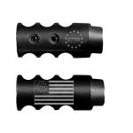 .223/5.56/.22LR Competition Muzzle Brake 1/2×28 Pitch Engraved - 1776 STARS/1776 FLAG