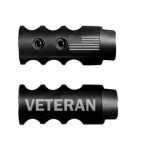 .223/5.56/.22LR Competition Muzzle Brake 1/2×28 Pitch Engraved - VETERAN FLAG