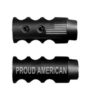 .223/5.56/.22LR Competition Muzzle Brake 1/2×28 Pitch Engraved – PROUD AMERICAN