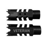 .223/5.56/.22LR Shark Muzzle Brake 1/2x28 Pitch Engraved - FLAG VETERAN