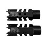 .223/5.56/.22LR Shark Muzzle Brake 1/2x28 Pitch Engraved - WAVING FLAG