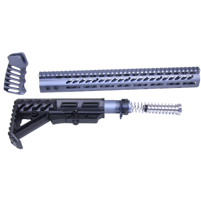 GuntTEC - AR-15 ULTRALIGHT SERIES COMPLETE FURNITURE SET (GREY)