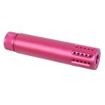 Guntec AR-15 CAL SLIP OVER BARREL SHROUD WITH MULTI PORT MUZZLE BRAKE (ANODIZED ROSE)