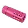 GunTEC: AR-15 MICRO SLIP OVER BARREL SHROUD WITH MULTI PORT MUZZLE BRAKE (ANODIZED ROSE)