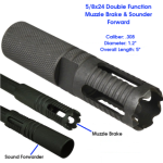 5/8x24 Double Function Muzzle Brake & Sound Forwarder for .308