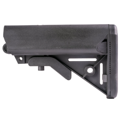 AR-15 Mil-Spec SopMod Adjustable Stock w/Battery Storage Compartments - BLACK