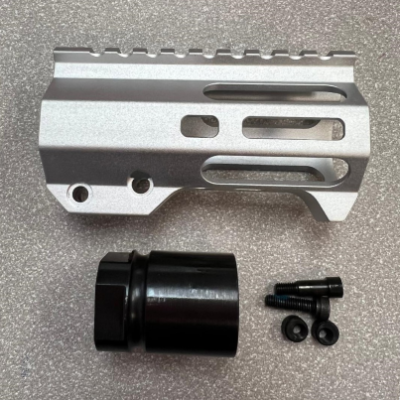 4'' AR-15 M-LOK Handguard w/Built-In Handstop Silver