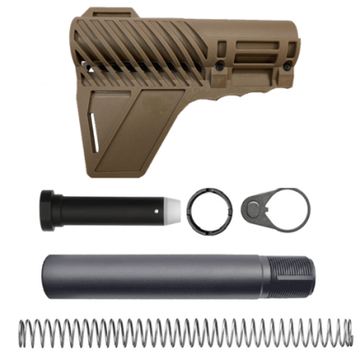 AR Fin Brace Pistol & Buffer Tube Kit - FDE