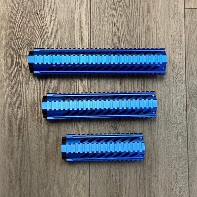 One-Piece Free Float Quad Rail Handguard (Lengths: 7", 10" or 12") - Blue