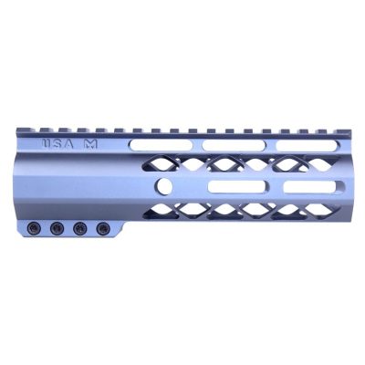 GunTec - 7″ AIR-LOK Series M-LOK Compression Free Floating Handguard with Monolithic Top Rail (Anodized Sniper Grey)