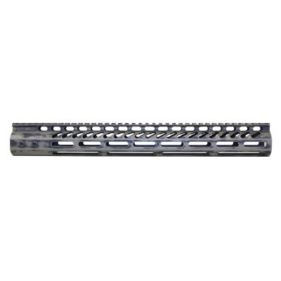 GunTEC - 15″ ULTRA LIGHTWEIGHT THIN M-LOK SYSTEM FREE FLOATING HANDGUARD WITH MONOLITHIC TOP RAIL (Cerakote Battle Worn Flat Dark Earth Finish)