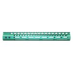 GunTEC - 15″ ULTRA LIGHTWEIGHT THIN M-LOK SYSTEM FREE FLOATING HANDGUARD WITH MONOLITHIC TOP RAIL (ANODIZED IRISH GREEN)