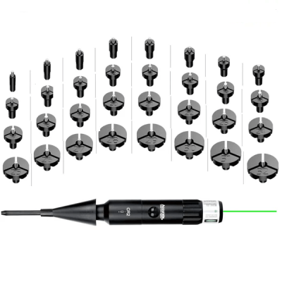 Rockfire - Bore Sighter Kit w/32 Adapters (Green Laser) Fit 0.17 to 12 GA